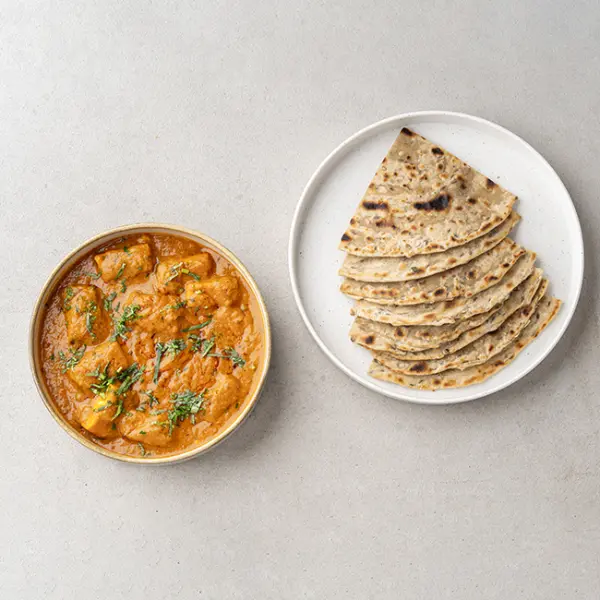 Paneer Butter Masala With Jeera Lachha Paratha
